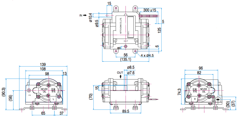 vc 0201b dual blower dimensions