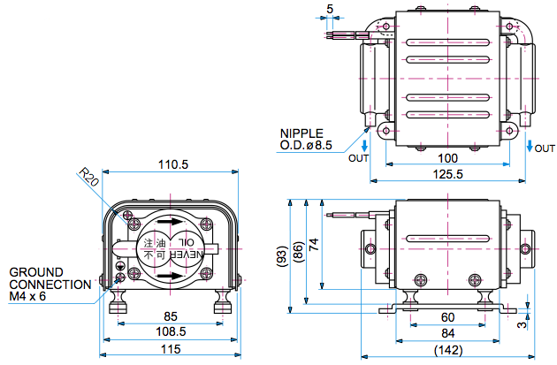 vc 0301 dual blower dimensions