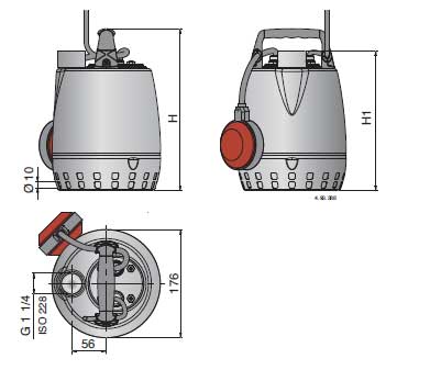 dimensions Submersible Pump CALPEDA GXR GXV Series