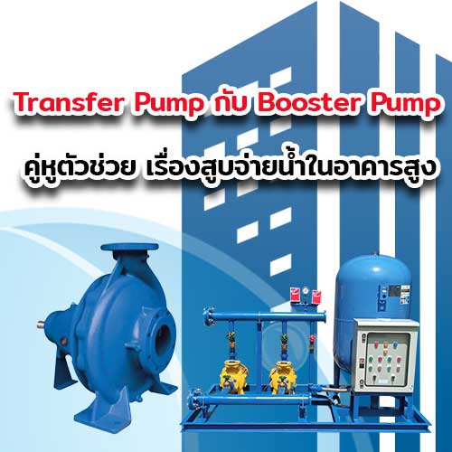 ทรานเฟอร์ ปั๊ม transfer pump กับ บูสเตอร์ปั๊ม booster pump อุปกรณ์สูบจ่ายน้ำดี ในอาคารสูง